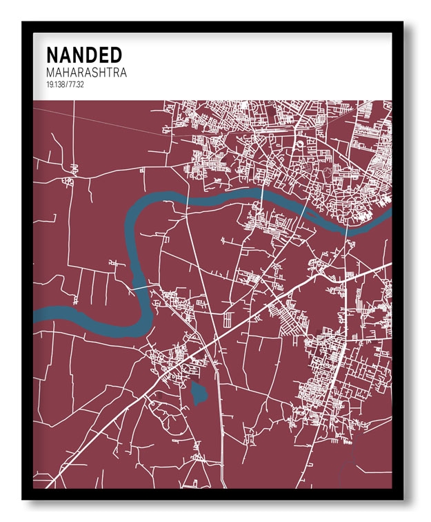 Strip above poster red map of Nanded