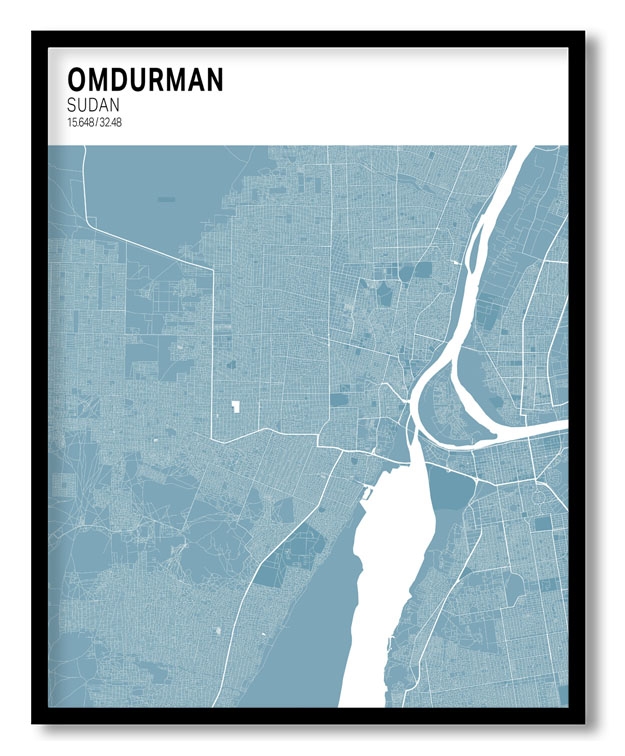 Strip above poster sky blue map of Omdurman
