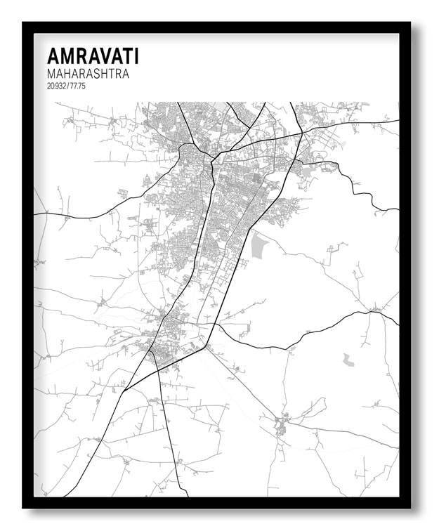 Strip above poster yellow map of Amravati