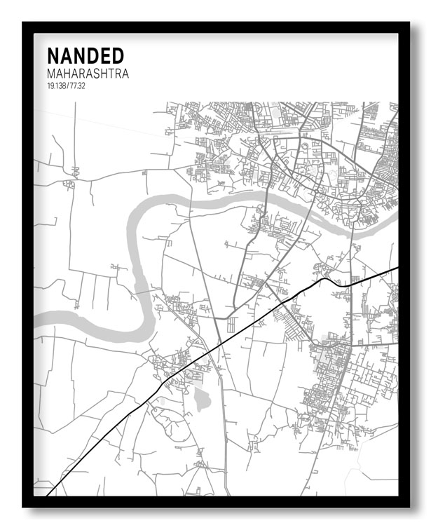 Strip above poster yellow map of Nanded