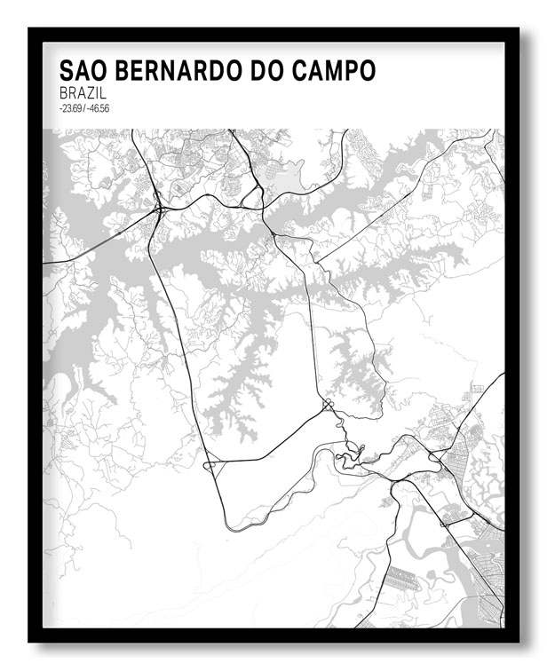 Strip above poster yellow map of Sao Bernardo Do Campo