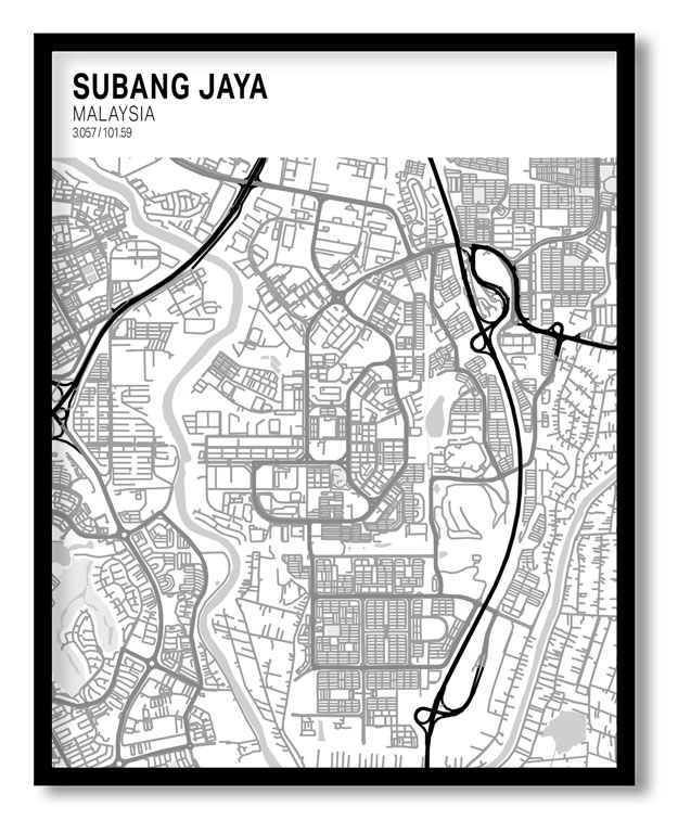 Strip above poster yellow map of Subang Jaya