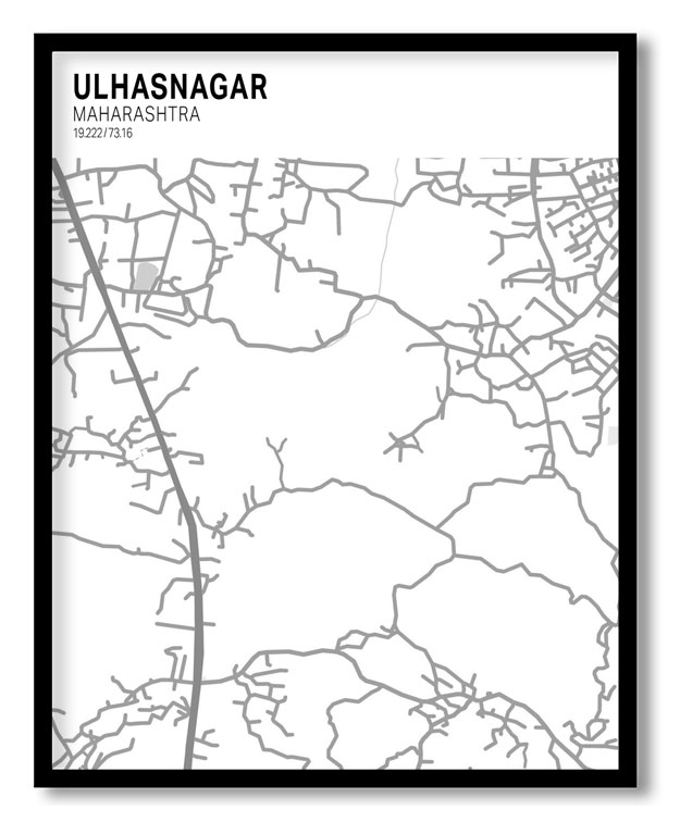 Strip above poster yellow map of Ulhasnagar