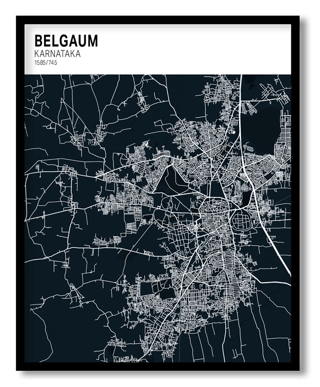 Strip above poster blue map of Belgaum