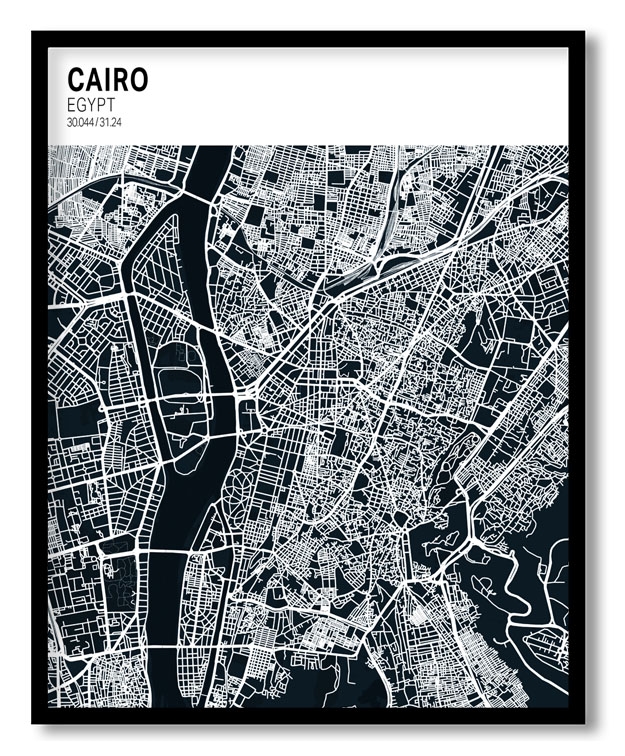 Strip above poster blue map of Cairo