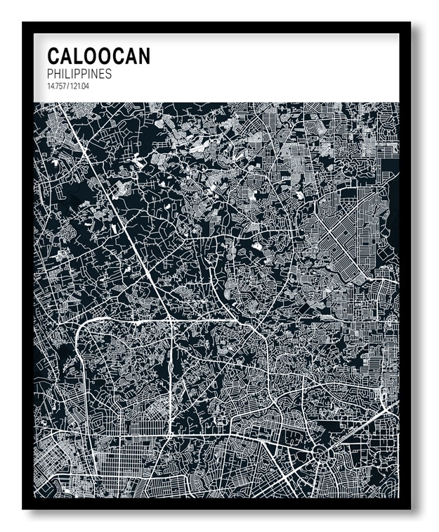 Strip above poster blue map of Caloocan