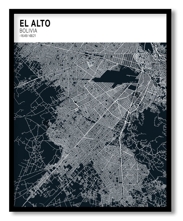 Strip above poster blue map of El Alto