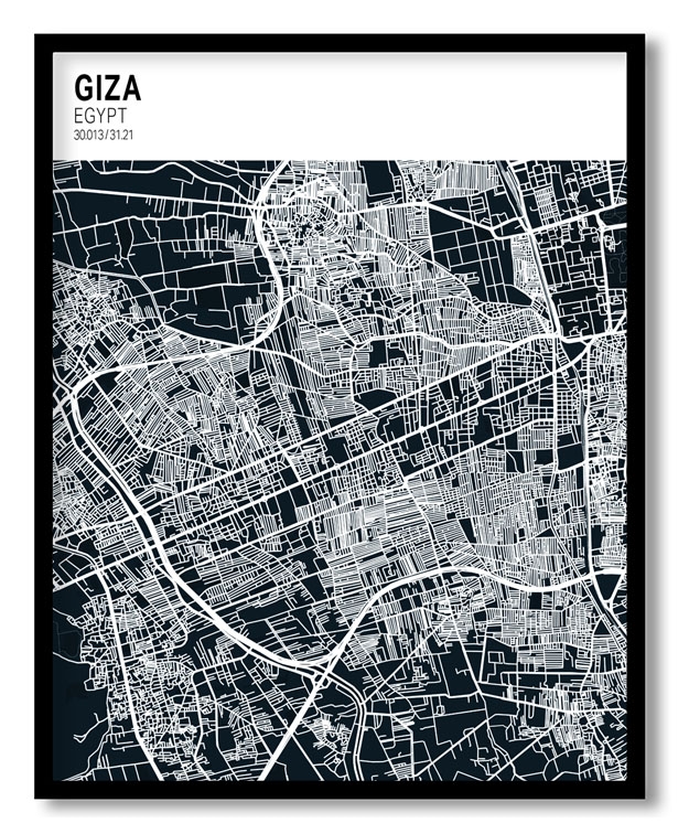 Strip above poster blue map of Giza