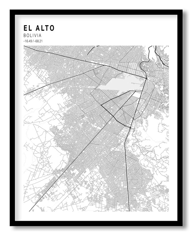 Pantone above white map of El Alto