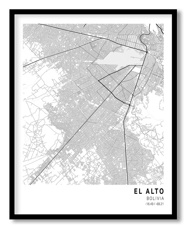 Pantone below white map of El Alto