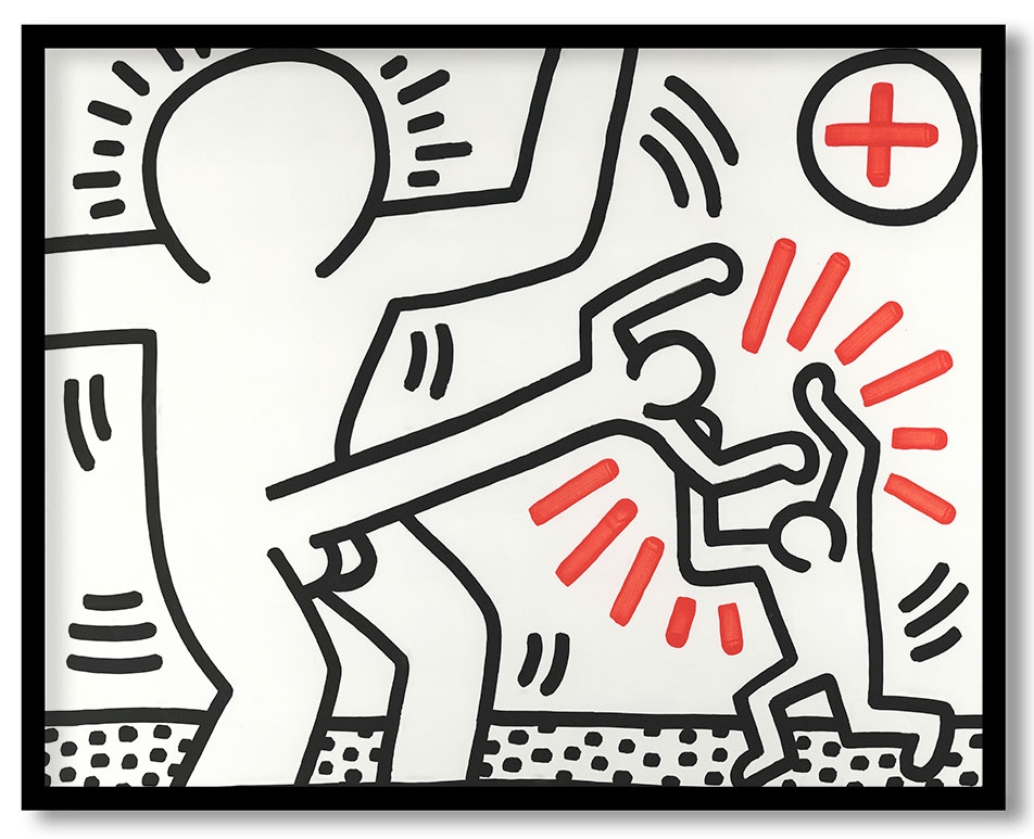 Three Lithographs by Keith Haring (1985)
