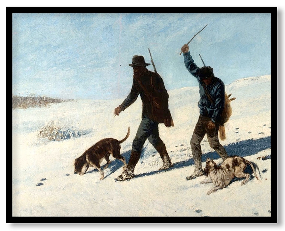 Bracconieri nella neve by Gustave Courbet (1867)