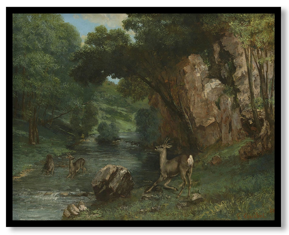 Roe Deer at a Stream by Gustave Courbet (1868)