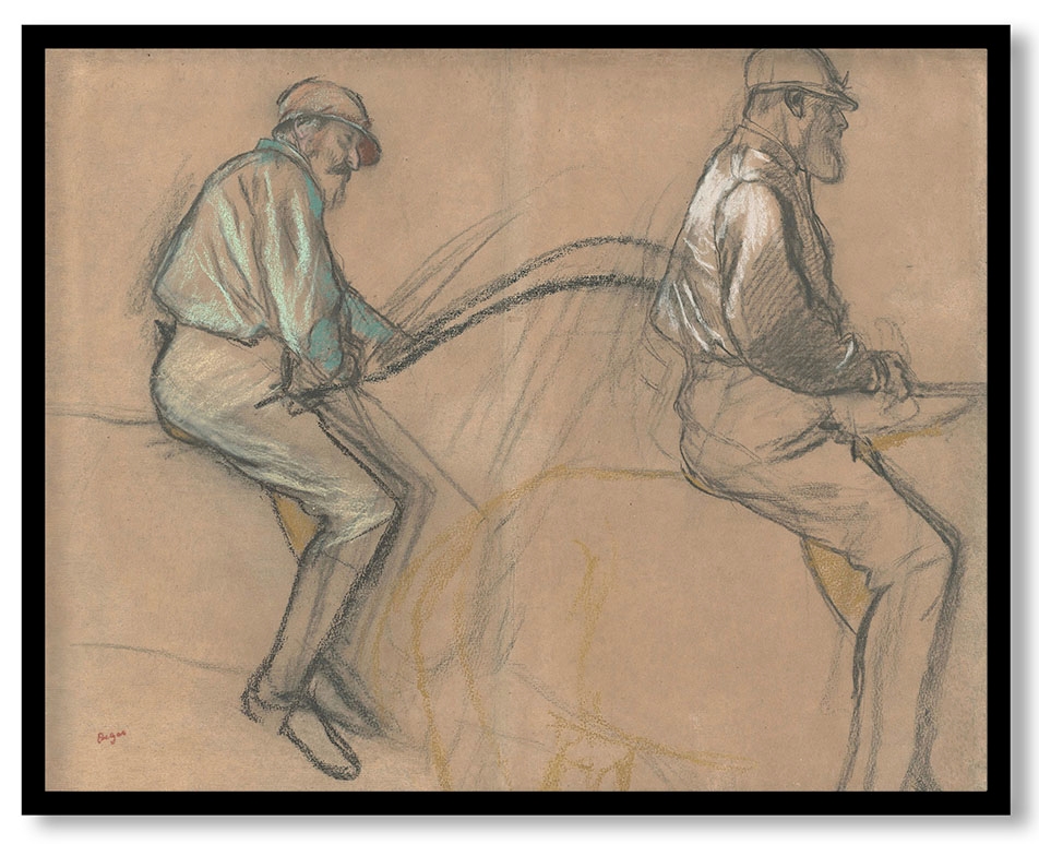 Two Studies of a Jockey by Edgar Degas (c. 1884)