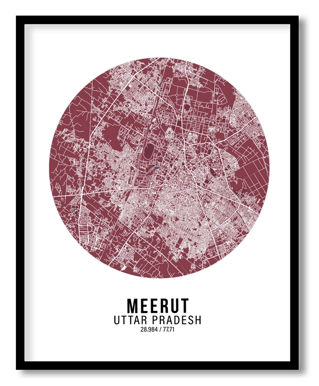 Circle poster red map of Meerut