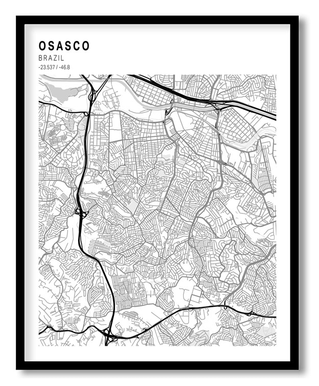 Pantone above white map of Osasco
