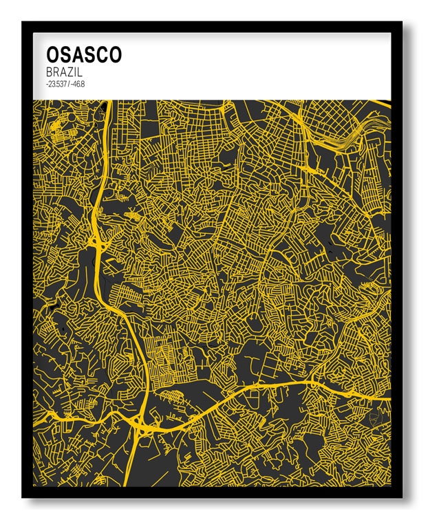 Strip above poster white map of Osasco