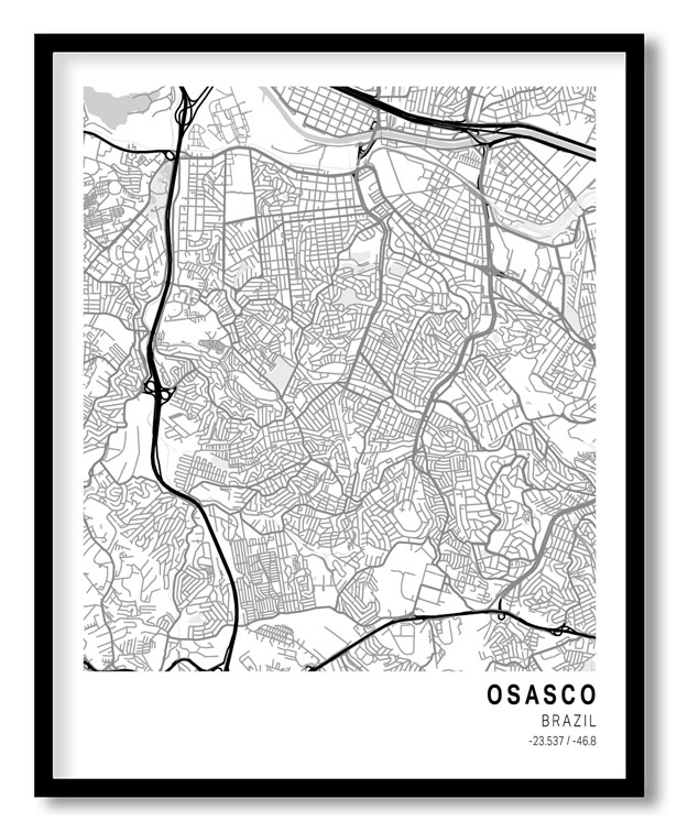 Pantone below white map of Osasco
