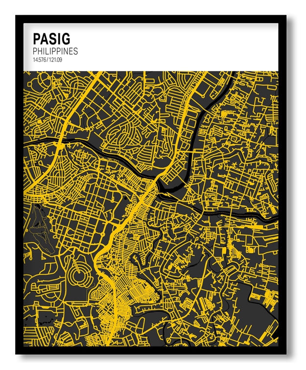 Strip above poster white map of Pasig