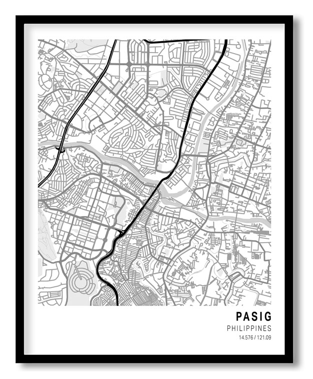 Pantone below white map of Pasig