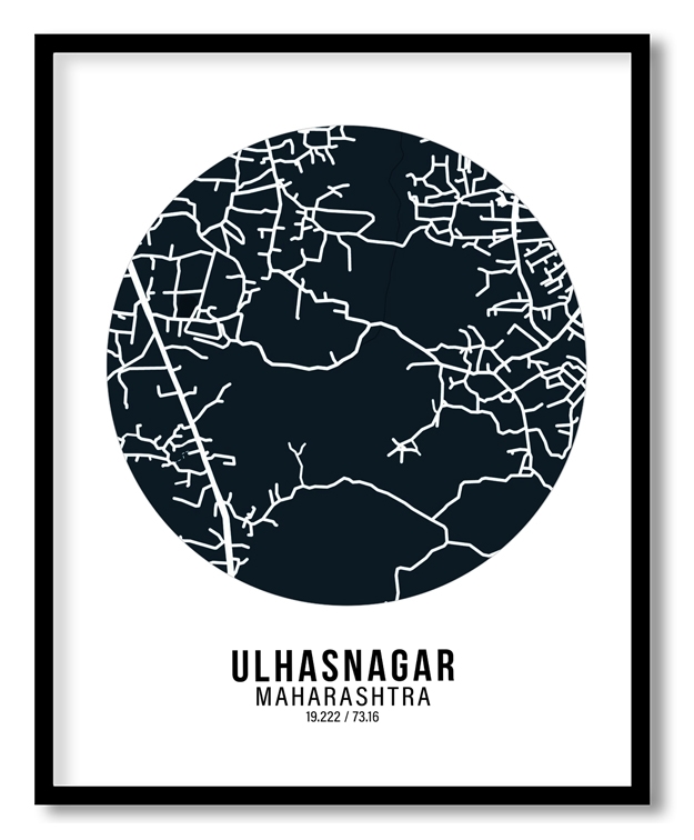 Circle poster blue map of Ulhasnagar