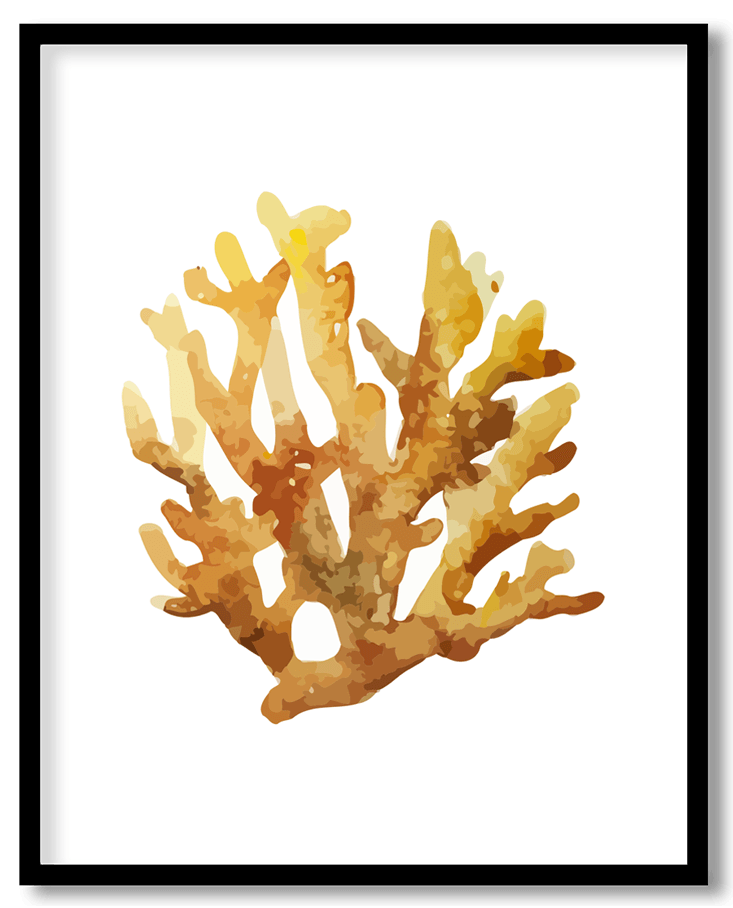 Watercolor sponge ocean coral #16