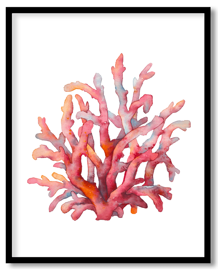 Watercolor sponge ocean coral #18