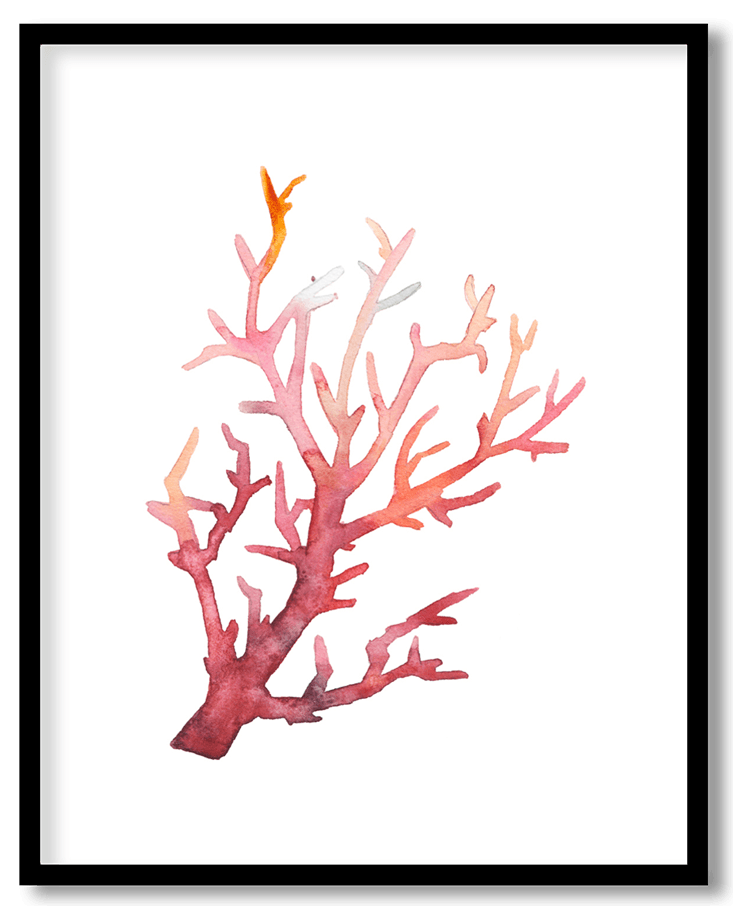 Watercolor sponge ocean coral #20