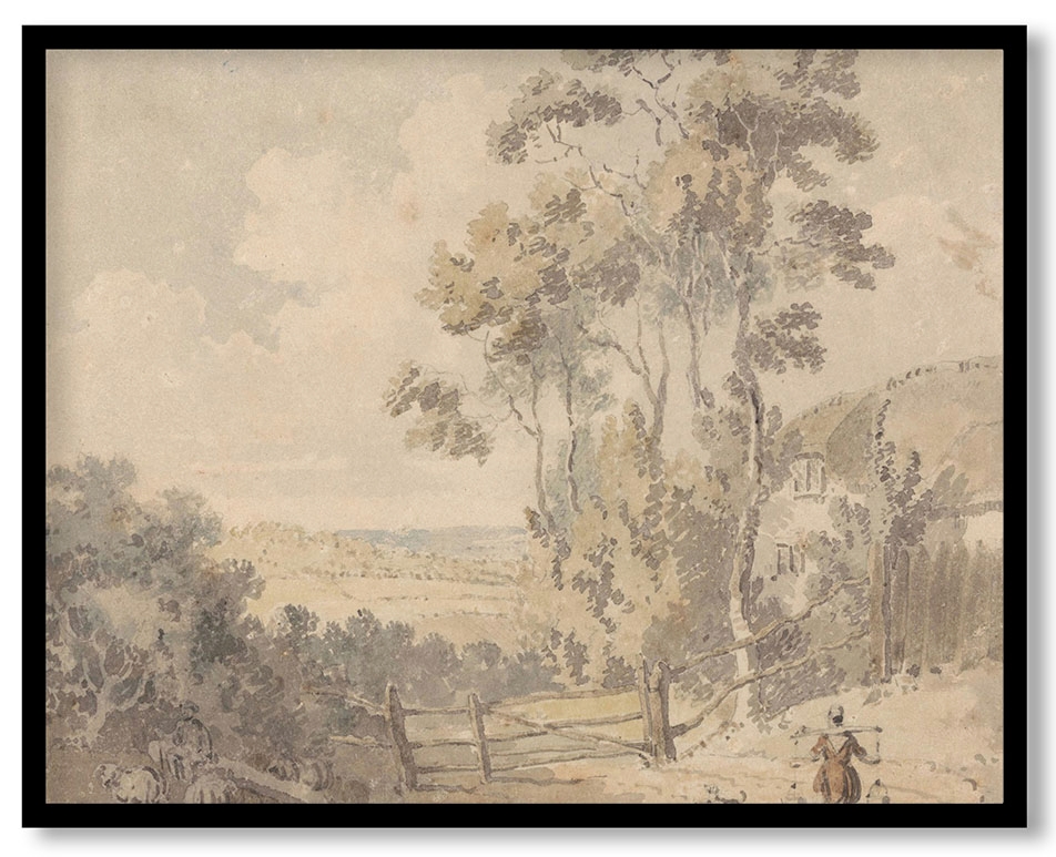 Milkmaid and Dog in a Landscape by Edward Dayes