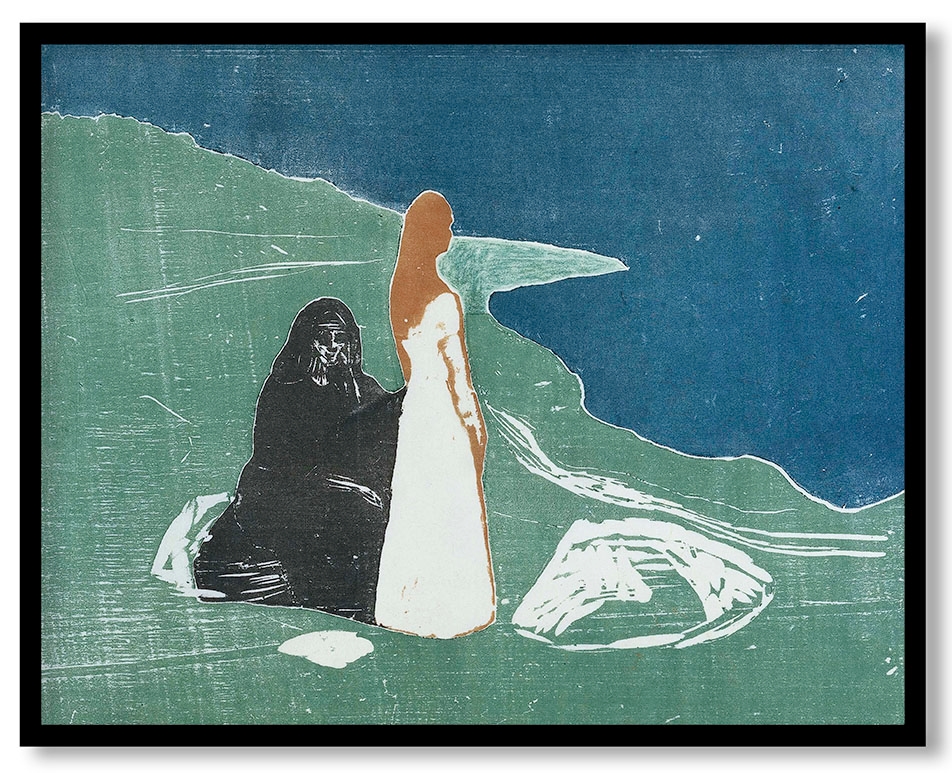 To kvinner på stranden by Edvard Munch (1898)