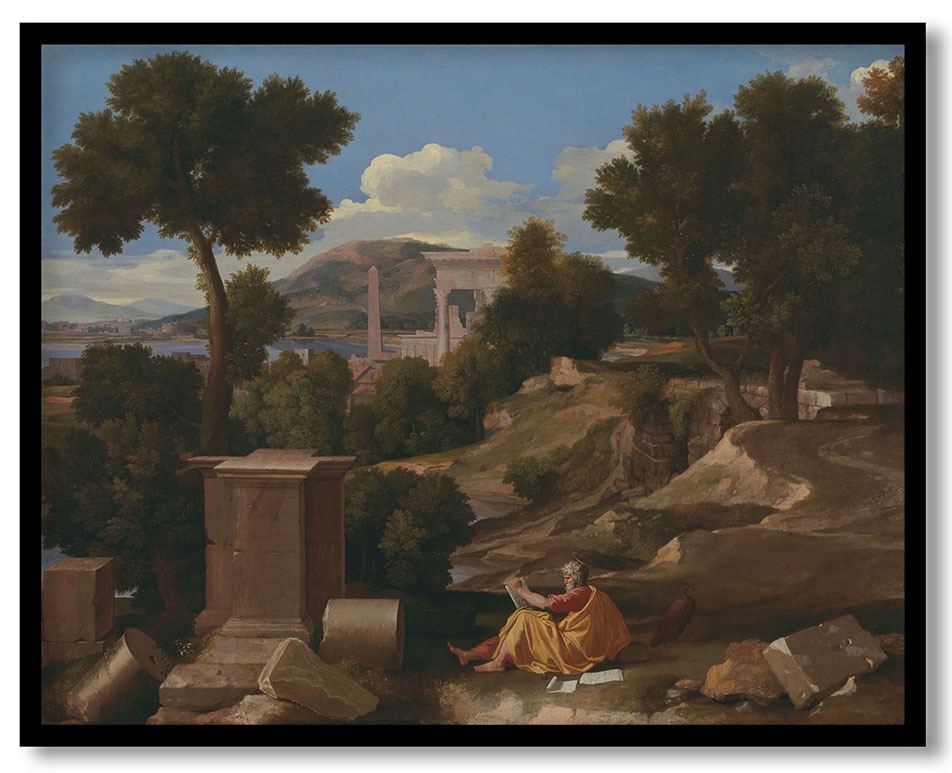 Landscape with Saint John on Patmos by Nicolas Poussin (1640)