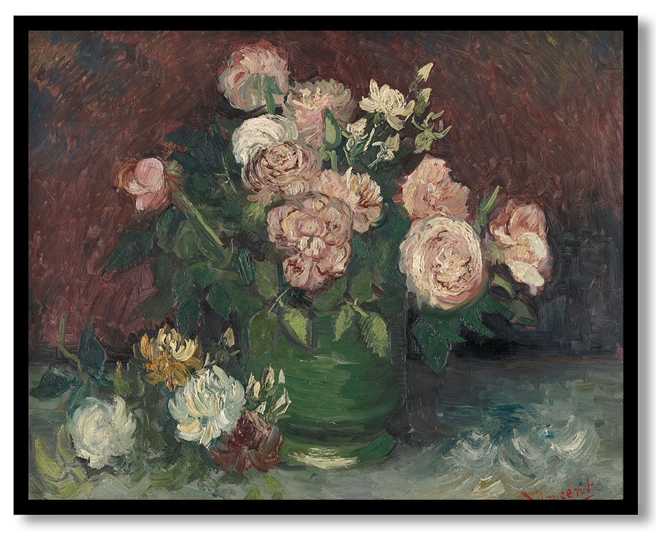 Roses and peonies by Vincent van Gogh