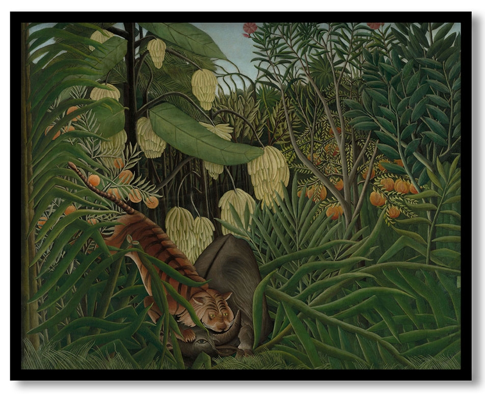 Fight between a Tiger and a Buffalo by Henri Rousseau (1908)