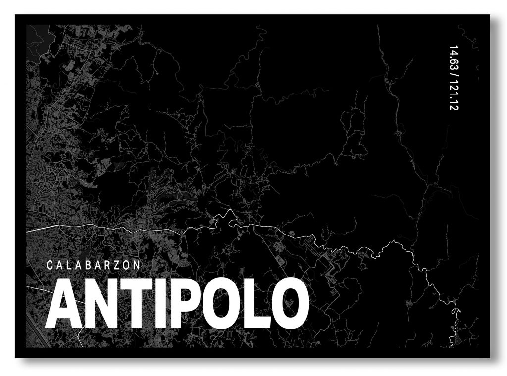 Black poster map of antipolo