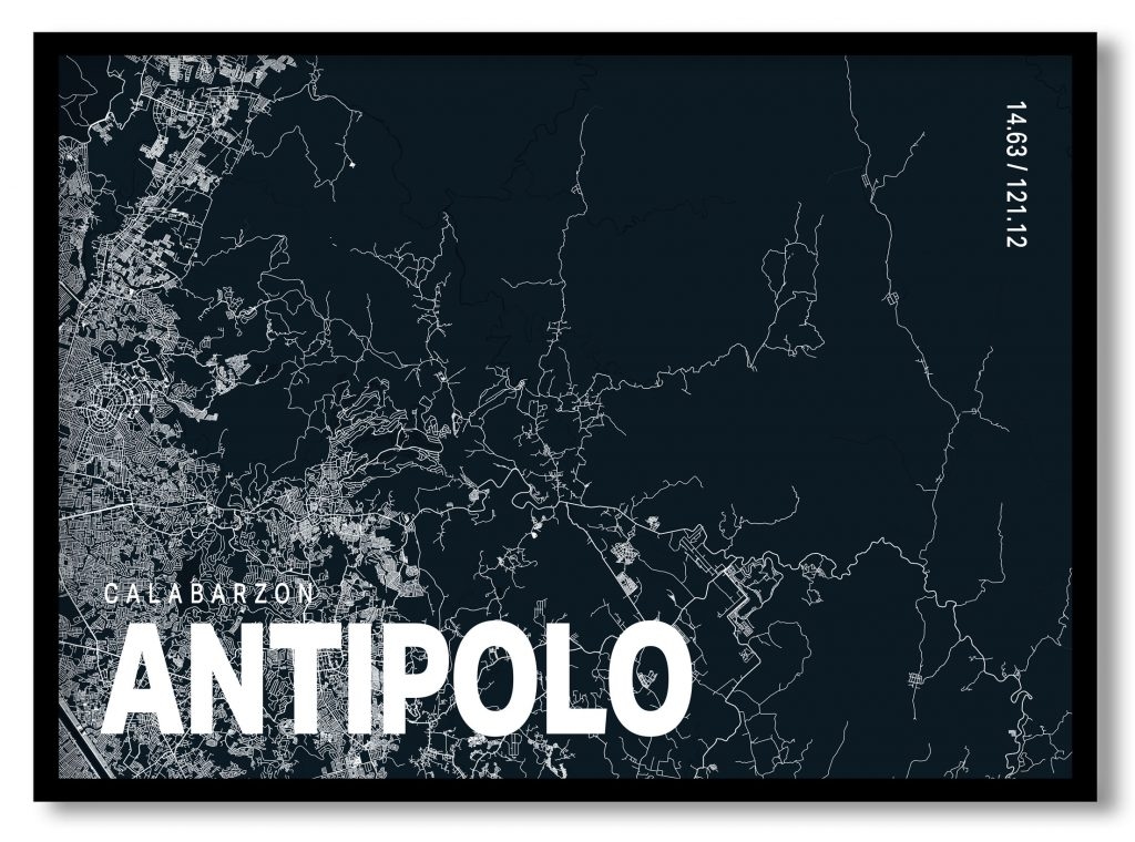 Blue poster map of antipolo
