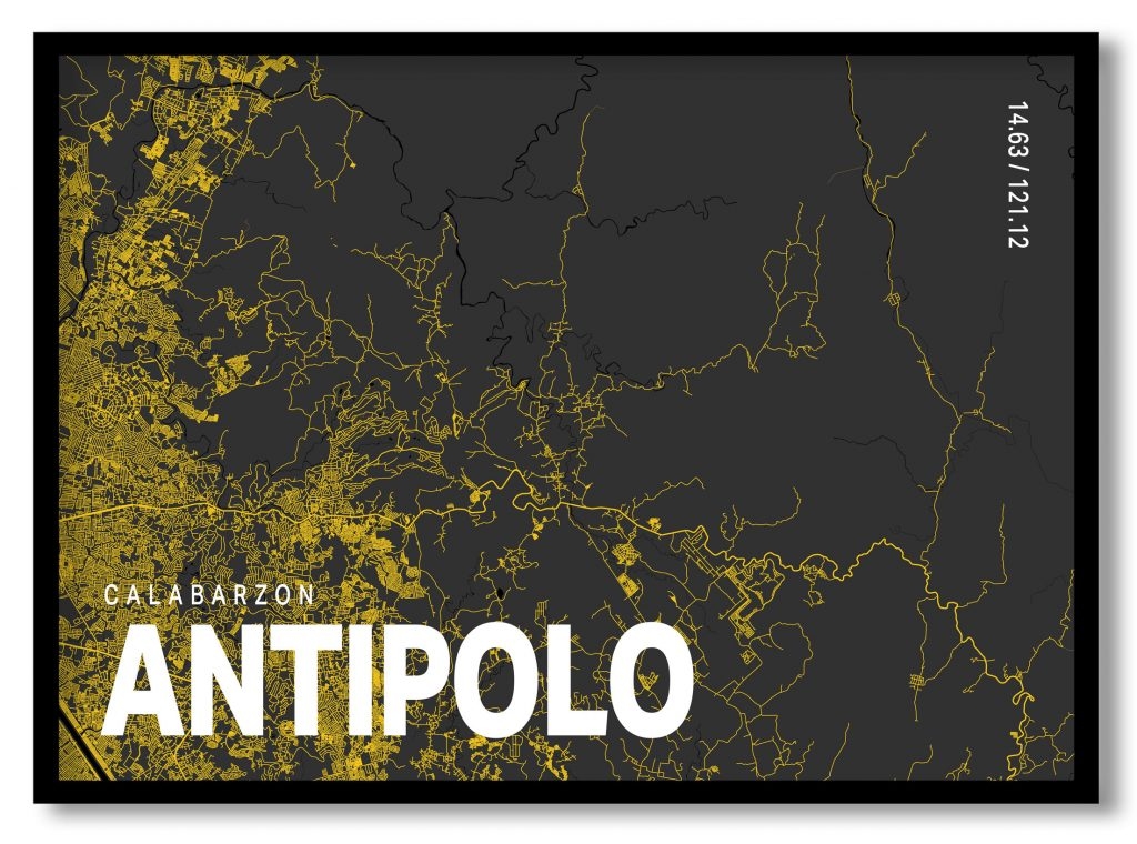 Yellow poster map of antipolo