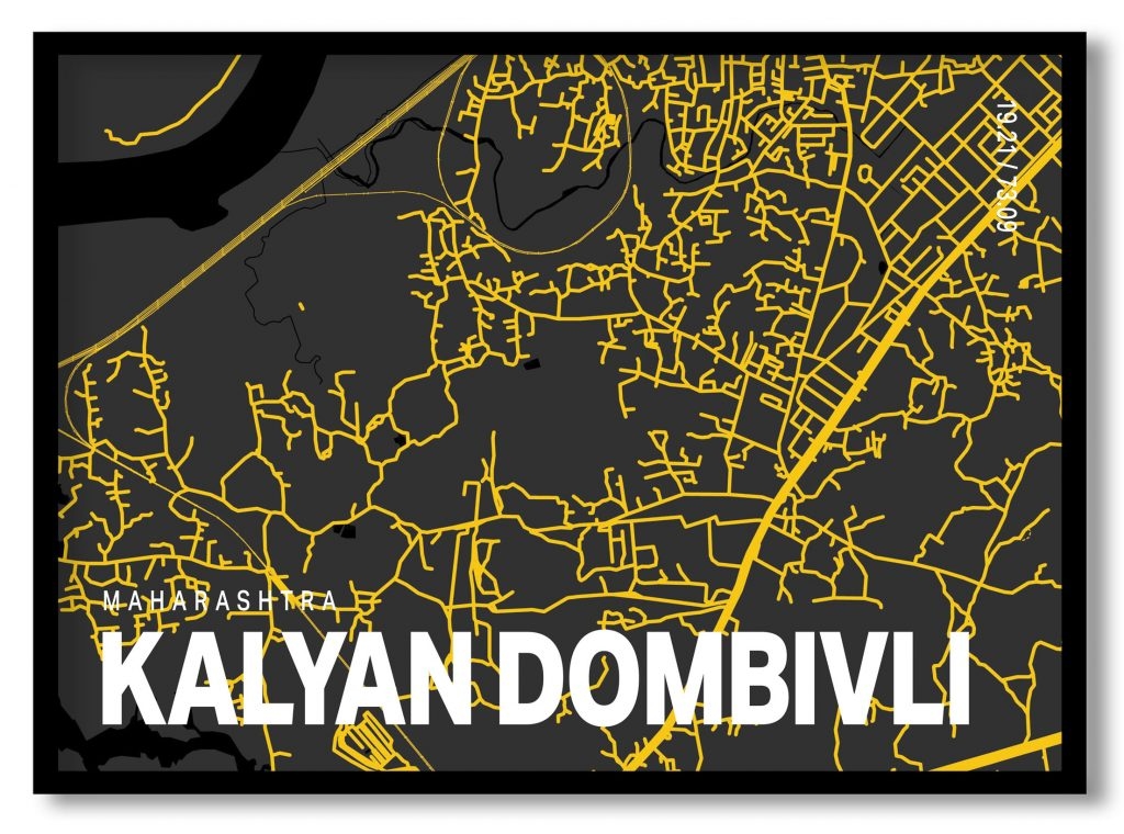 Yellow poster map of kalyan dombivli