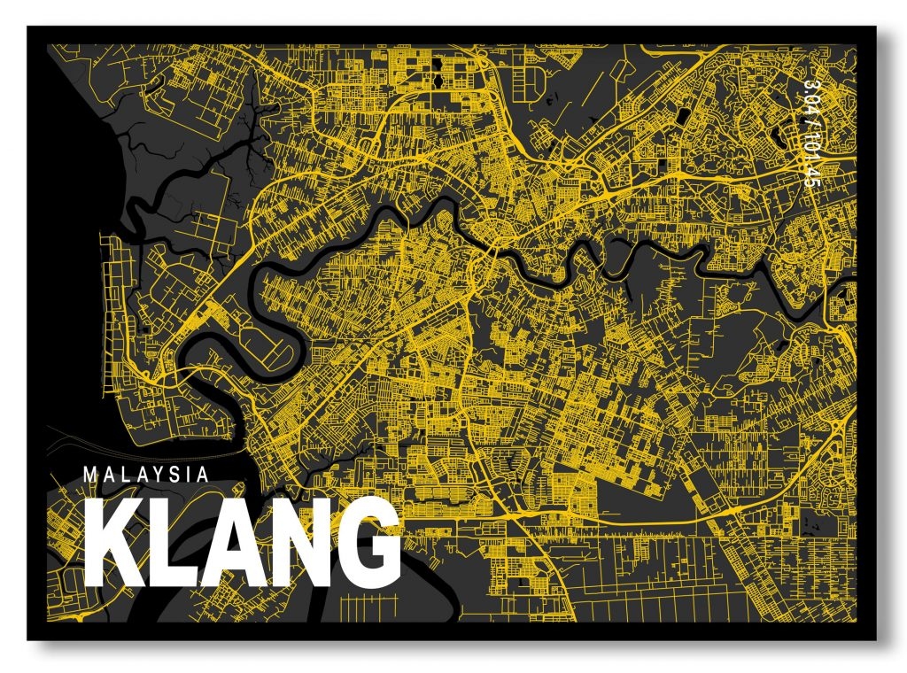 Yellow poster map of klang