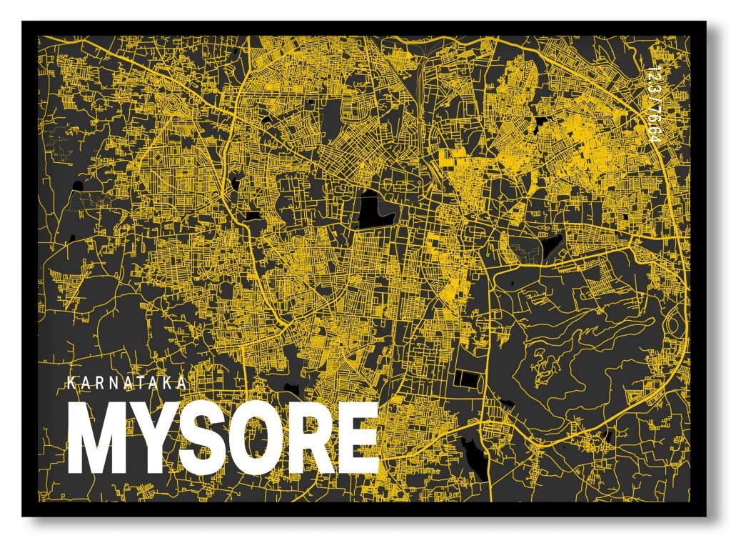Yellow poster map of mysore