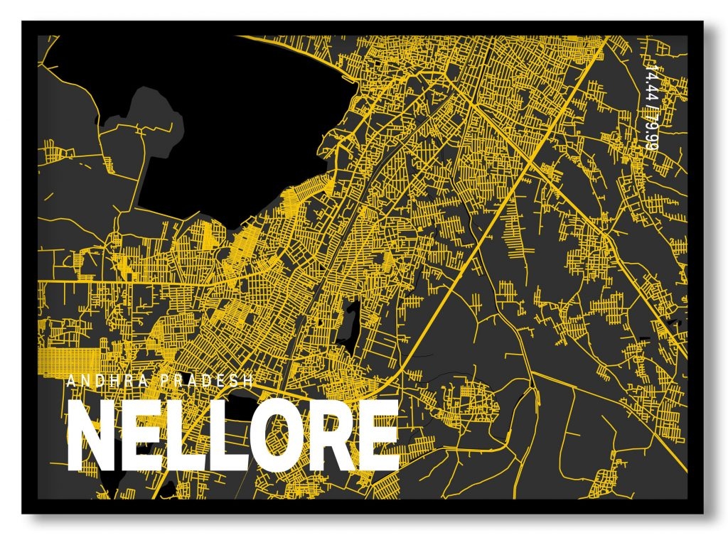 Yellow poster map of nellore