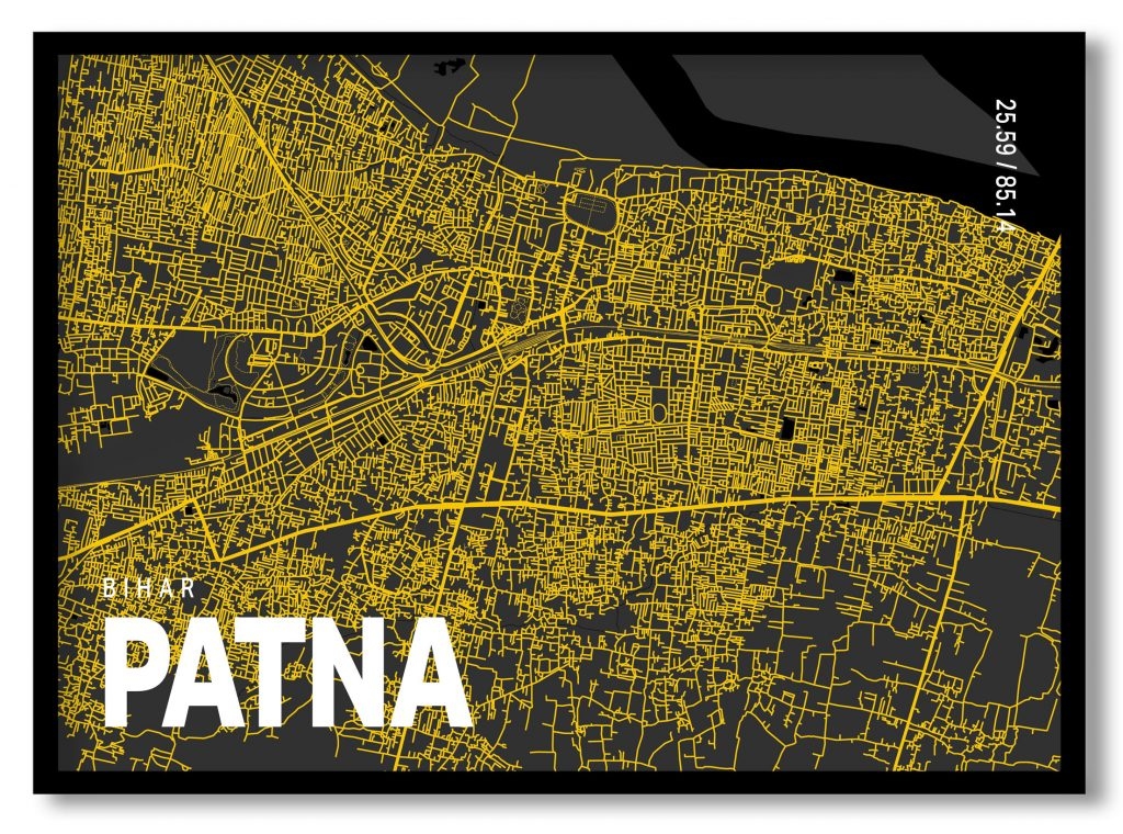 Yellow poster map of patna