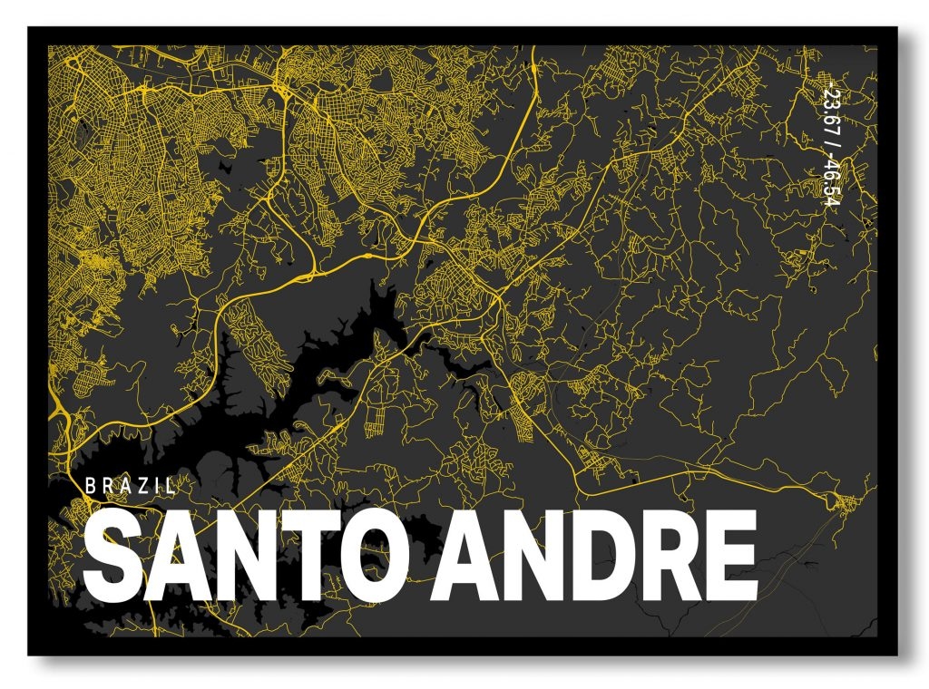 Yellow poster map of santo andre