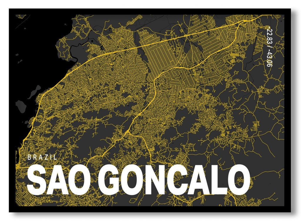 Yellow poster map of sao goncalo