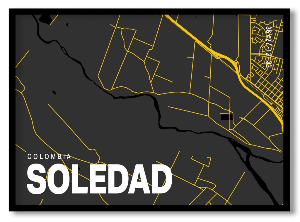 Yellow poster map of soledad
