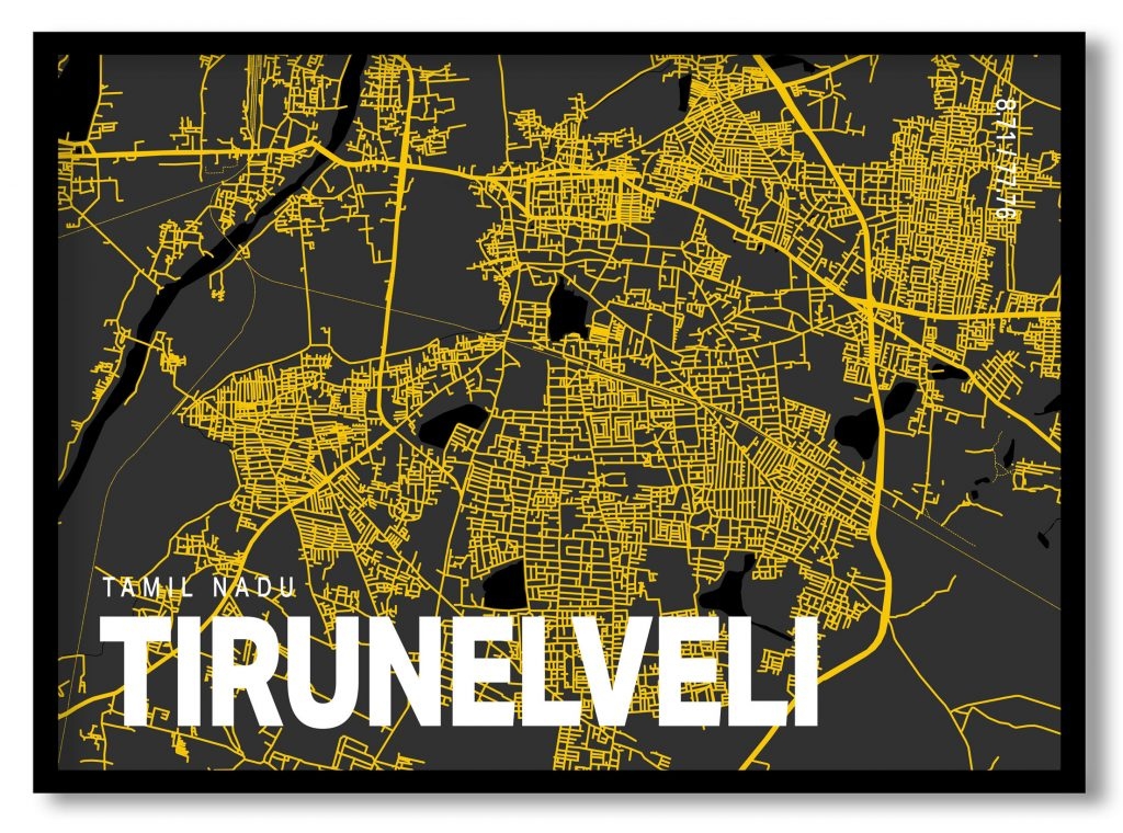 Yellow poster map of tirunelveli