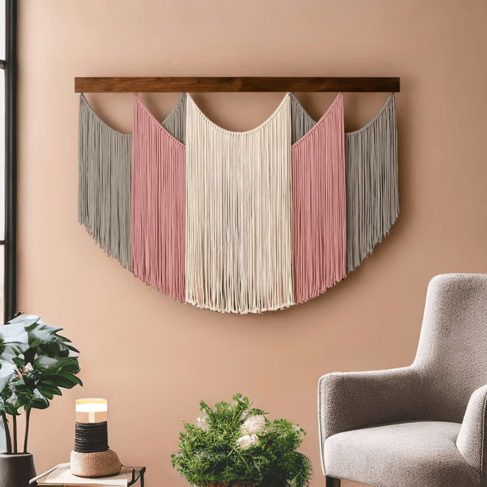 Modern Minimalistic Macrame Yarn Wall Art