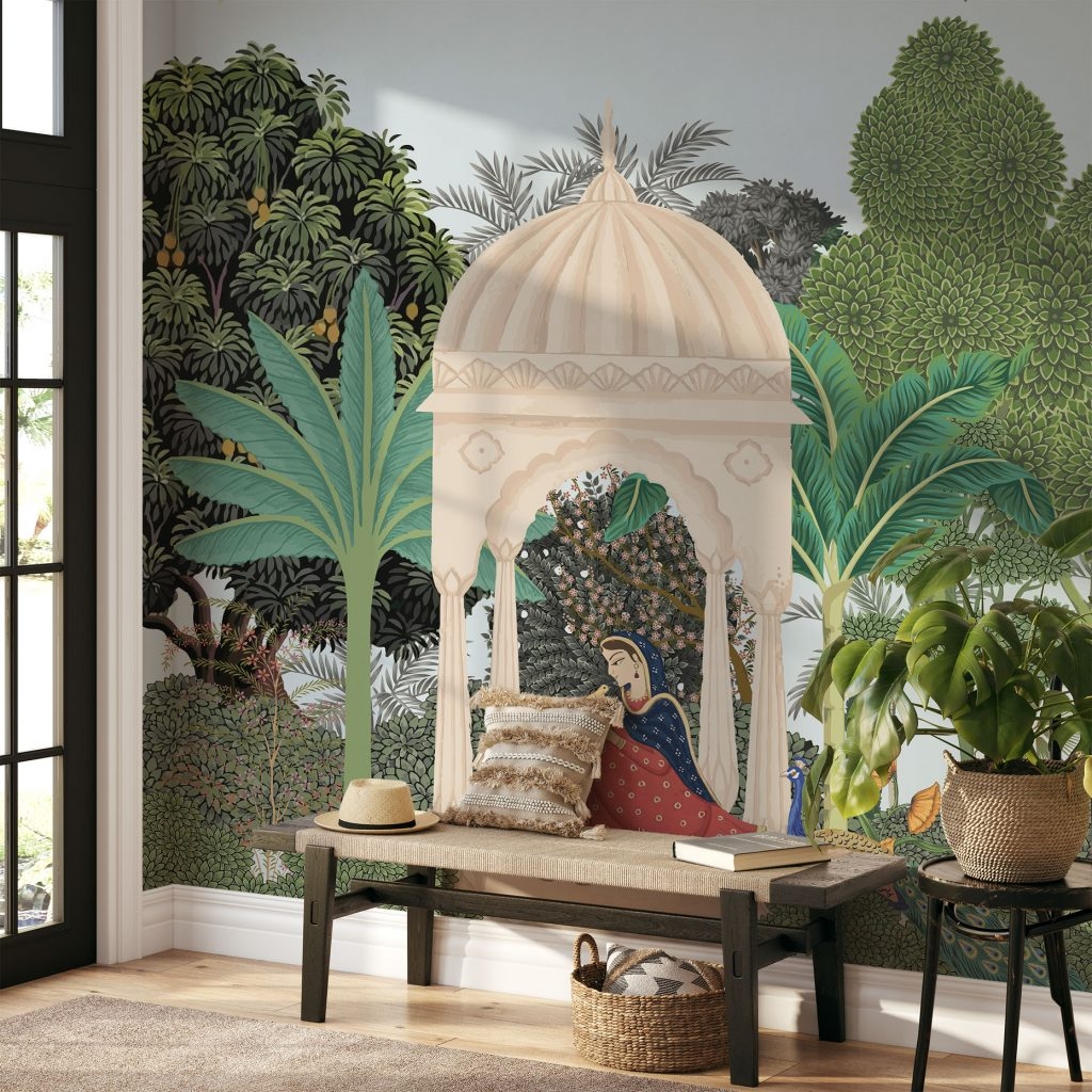 Traditional queen sitting in garden