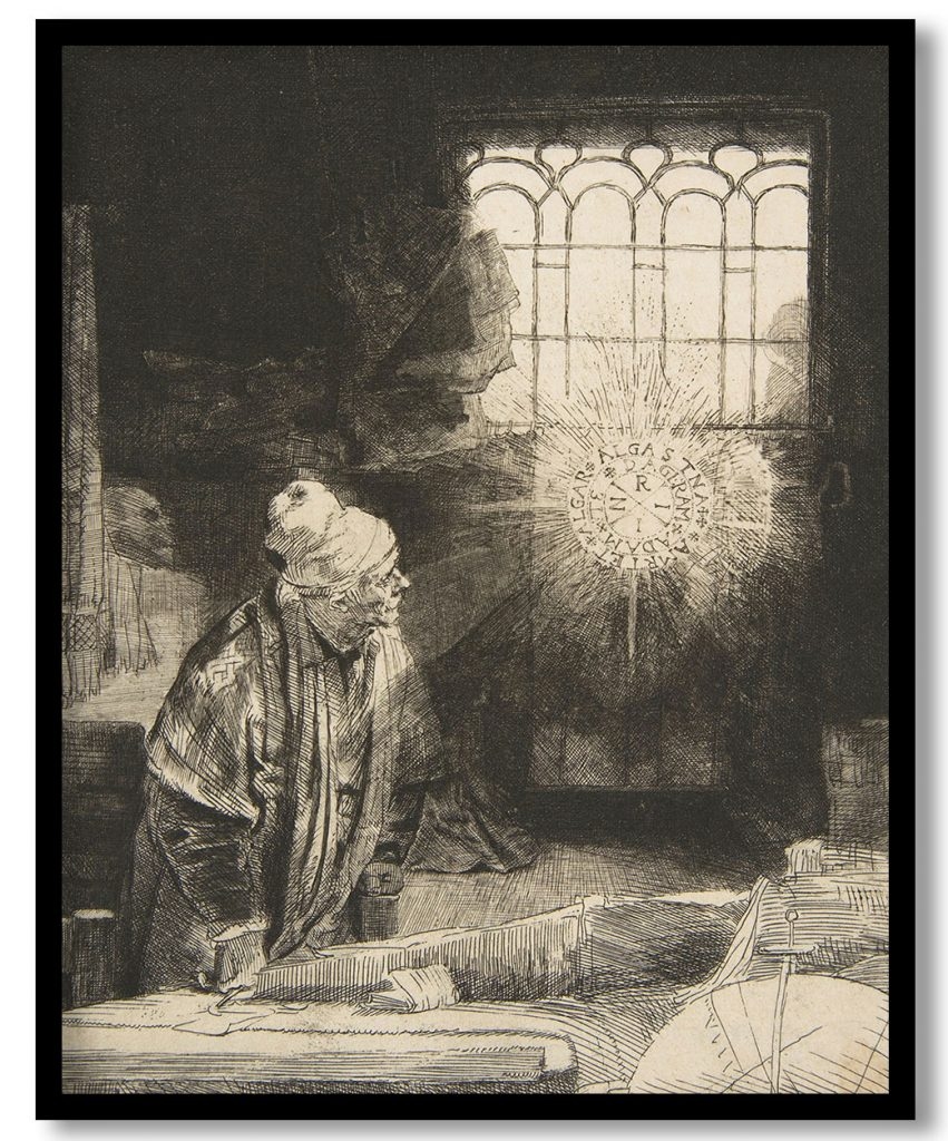 A Scholar in His Study  ('Faust') by Rembrandt van Rijn (1652)