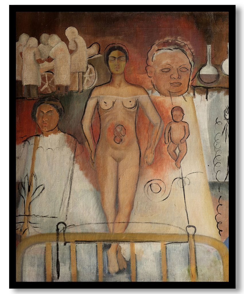 Frida and the Cesarean  (unfinished) by Frida Kahlo