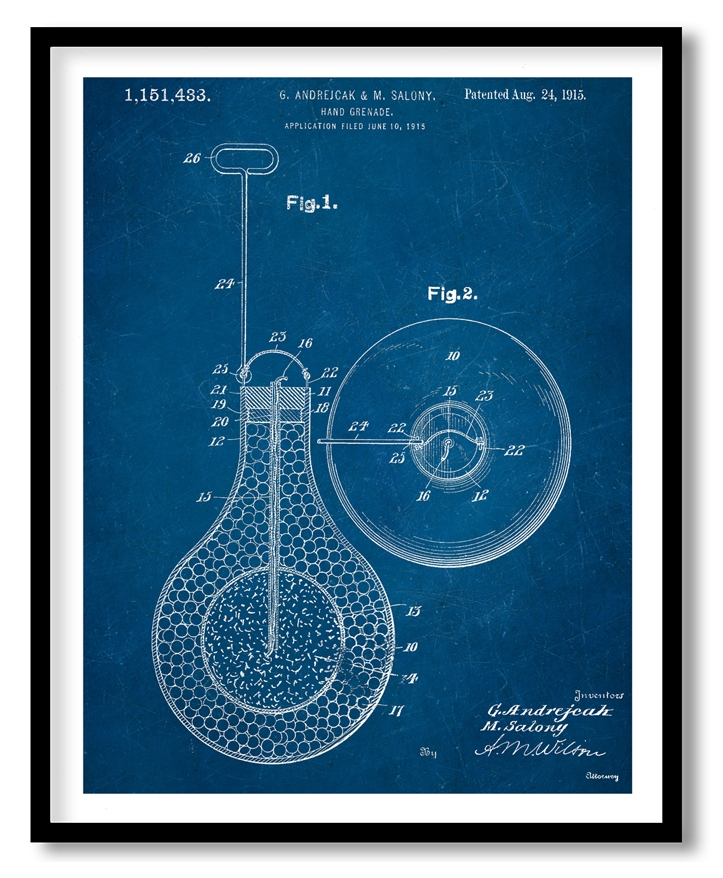 Hand Grenade 1915 blue